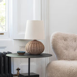 Rattan Table Lamp  Natural Woven Base With Linen Shade - Product detail 4