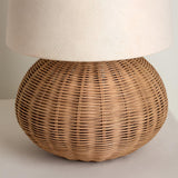 Rattan Table Lamp  Natural Woven Base With Linen Shade - Product detail 7