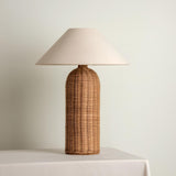 Rattan Table Lamp  Natural Woven Base With Linen Shade - Product detail 12