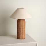 Rattan Table Lamp  Natural Woven Base With Linen Shade - Product detail 10