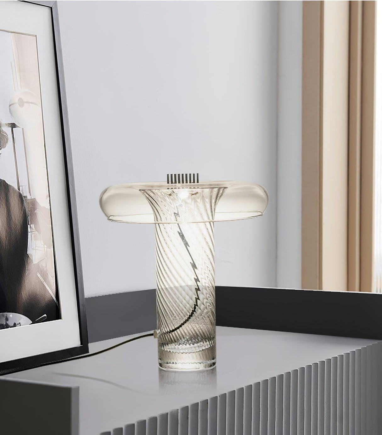 Modern Glass Table Lamp  Spiral Crystal Design - Product detail 12