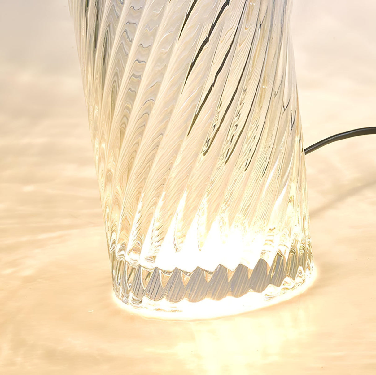 Modern Glass Table Lamp  Spiral Crystal Design - Product detail 13