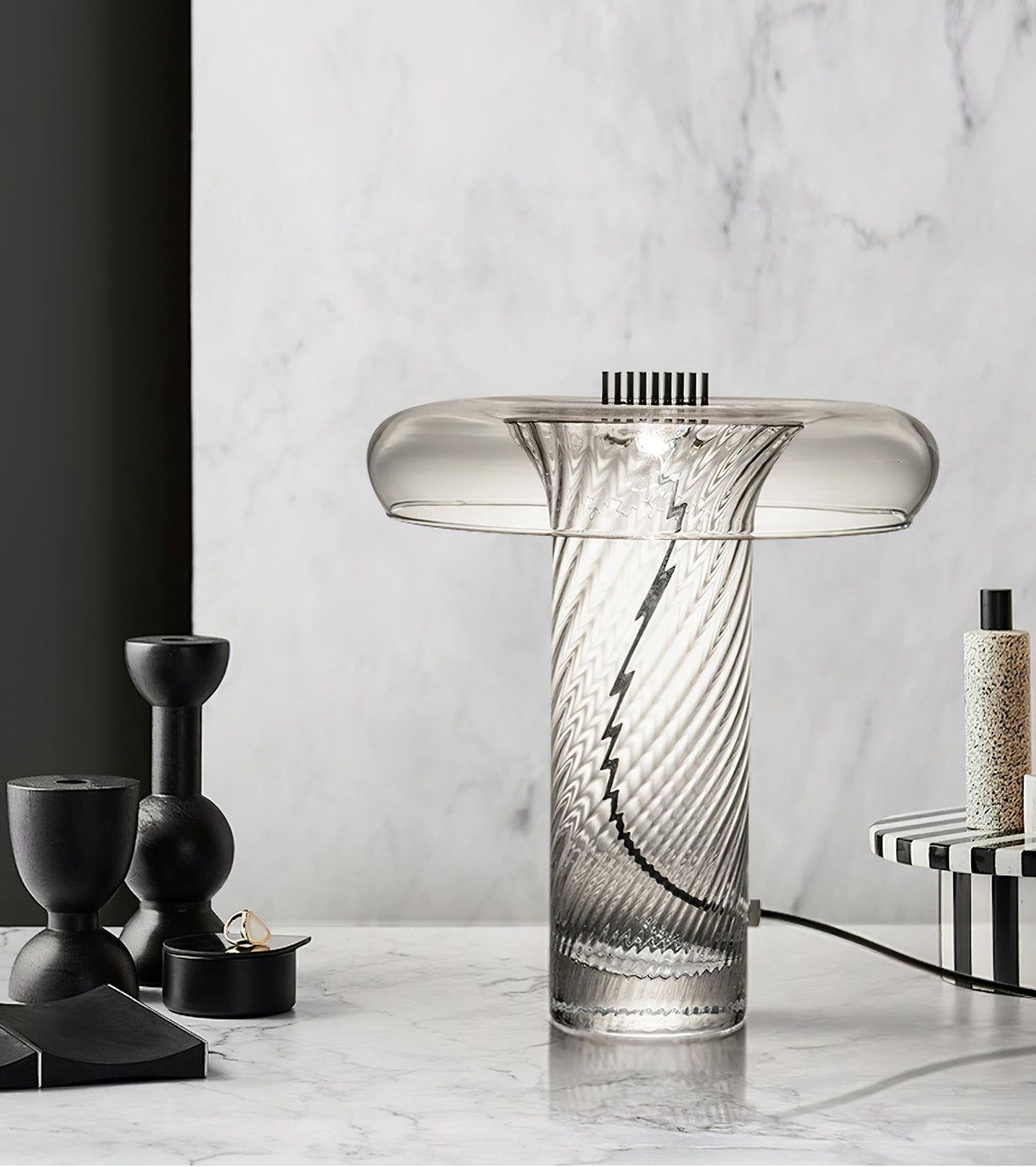 Modern Glass Table Lamp  Spiral Crystal Design - Product detail 8