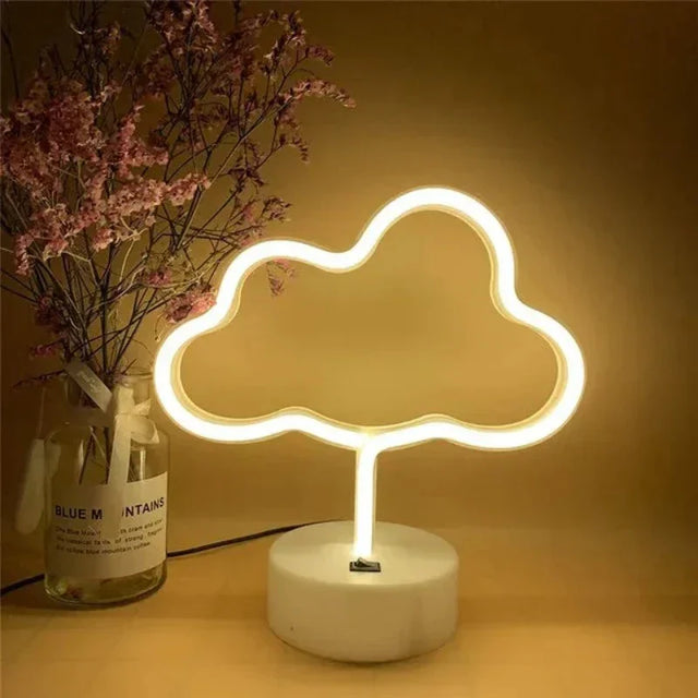 Decorative LED Cloud Light  Warm White Neon Design - Product showcase