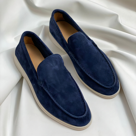 Suede Penny Loafers  Classic Beige Slip-On Design - Product detail 9