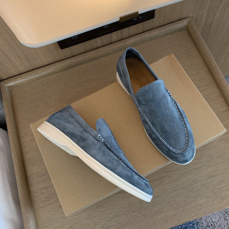 Suede Penny Loafers  Classic Beige Slip-On Design - Product detail 11
