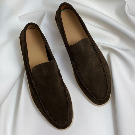 Suede Penny Loafers  Classic Beige Slip-On Design - Product detail 10