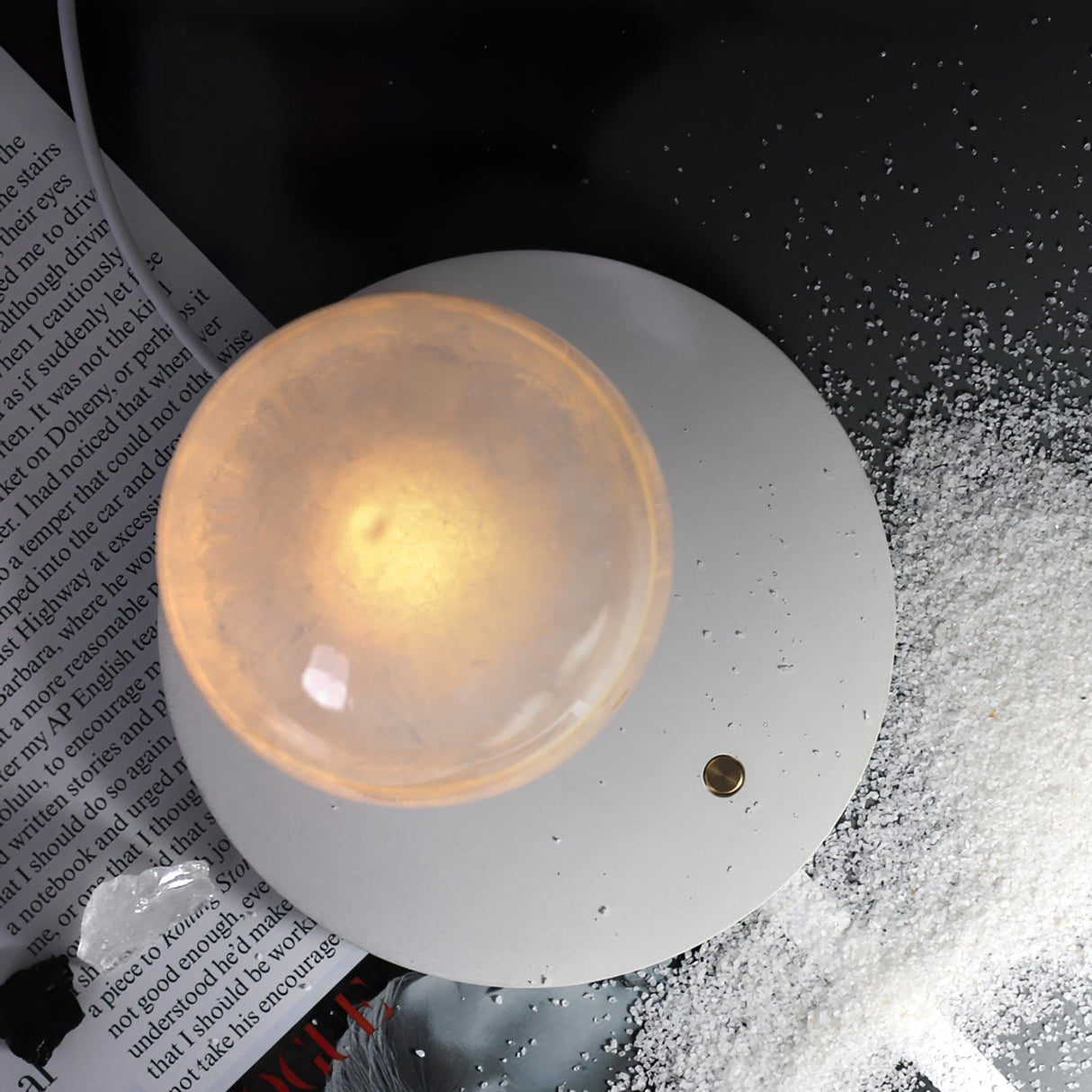 Modern LED Table Lamp  Rechargeable Glass Sphere Design - Product detail 4