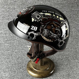 Motorcycle Half Helmet  Urban Chopper Design With Quick Release - Detailed view