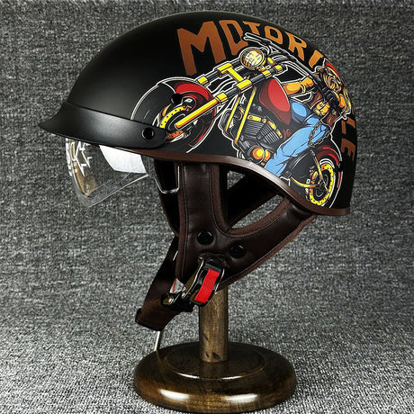 Motorcycle Half Helmet  Urban Chopper Design With Quick Release - Product detail 12