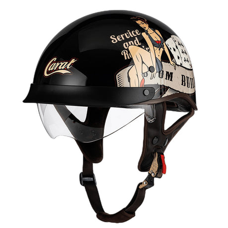 Motorcycle Half Helmet  Urban Chopper Design With Quick Release - Product detail 9
