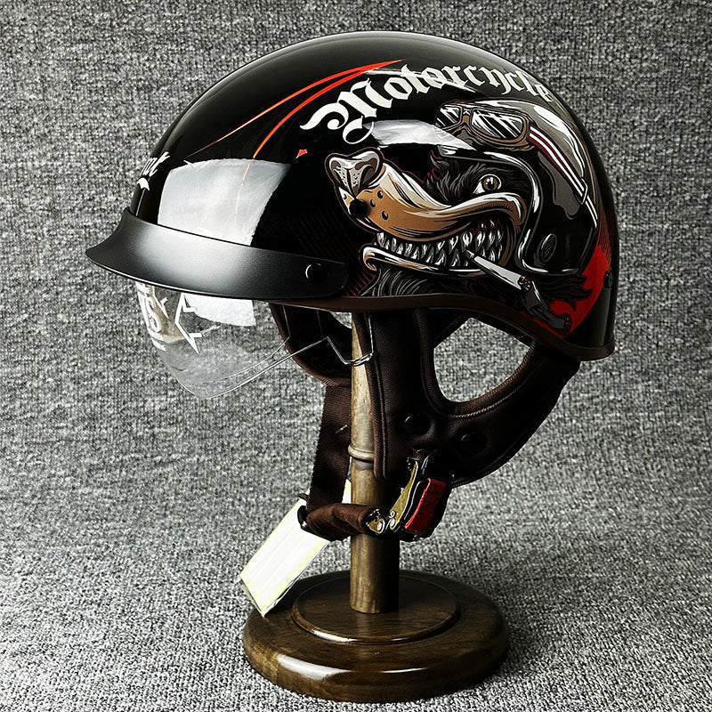 Motorcycle Half Helmet  Urban Chopper Design With Quick Release - Product detail 10