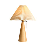 Wooden Table Lamp  Pleated Linen Shade Mid-Century Design - Product detail 50
