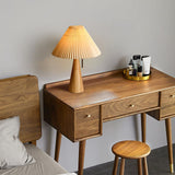 Wooden Table Lamp  Pleated Linen Shade Mid-Century Design - Product detail 10