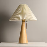 Wooden Table Lamp  Pleated Linen Shade Mid-Century Design - Product detail 11
