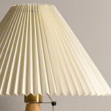 Wooden Table Lamp  Pleated Linen Shade Mid-Century Design - Product detail 48
