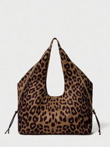 Leopard Print Hobo Bag  Premium Suede Finish - Product showcase