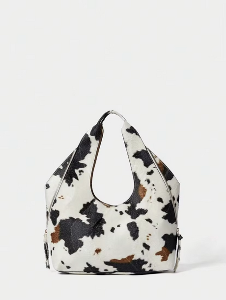 Leopard Print Hobo Bag  Premium Suede Finish - Detailed view