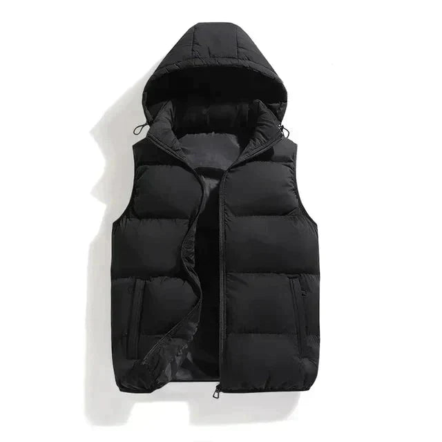 Winter Puffer Vest  Hooded Quilted Design - Detailed view