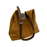 Suede Hobo Bag  Premium Leather Trim With Adjustable Strap - Product showcase