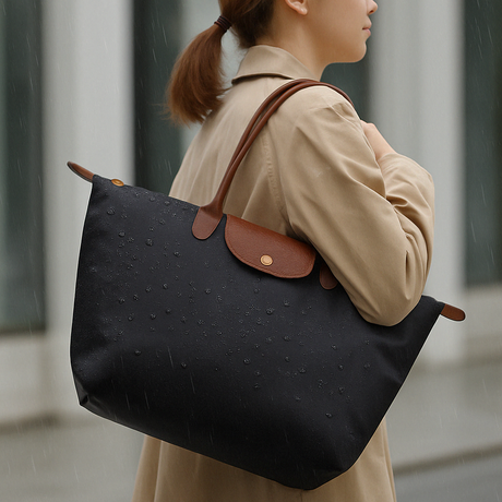 Waterproof Tote Bag  Premium Oxford Fabric With Leather Trim - Product showcase