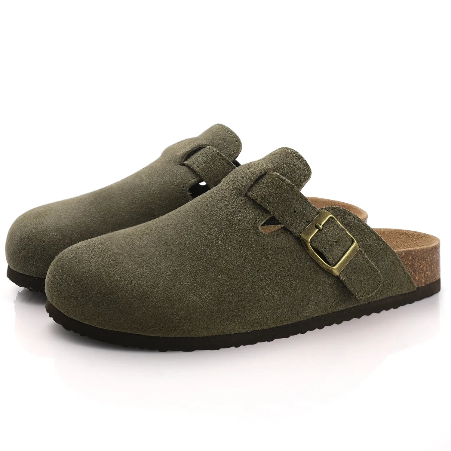 Suede Cork Mules  Premium Arch Support Slip-Ons - Product showcase