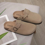 Comfort Suede Mules  Cork Insole With Arch Support - Detailed view