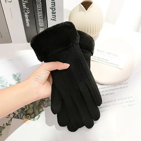 Womens Touchscreen Winter Gloves  Plush Suede Fleece Lined - Product detail 7