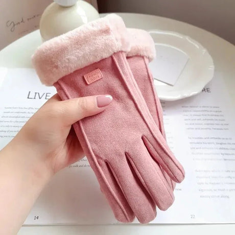 Womens Touchscreen Winter Gloves  Plush Suede Fleece Lined - Product detail 10