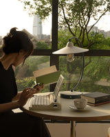 Modern Desk Lamp  White Shade Blue Curved Design - Product detail 9