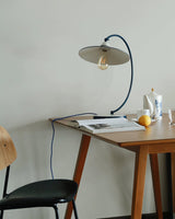 Modern Desk Lamp  White Shade Blue Curved Design - Product detail 6