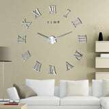 Modern Wall Clock  Roman Numeral Silver Mirror Design - Product detail 9