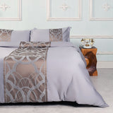 Luxury Cotton Duvet Set  Grey Egyptian Cotton Chain Pattern - Product detail 4