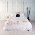 Luxury Bedding Set  White Egyptian Cotton Gold Embroidery - Product example