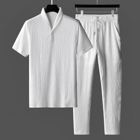 Premium Cotton Summer Set  Linen Textured Two-Piece Loungewear - Product detail 4