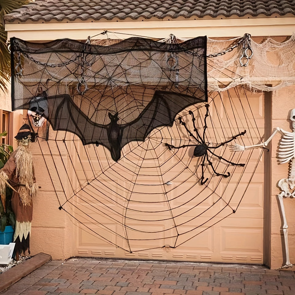Halloween Lace Table Runner  Bat And Spiderweb Design - Product detail 5