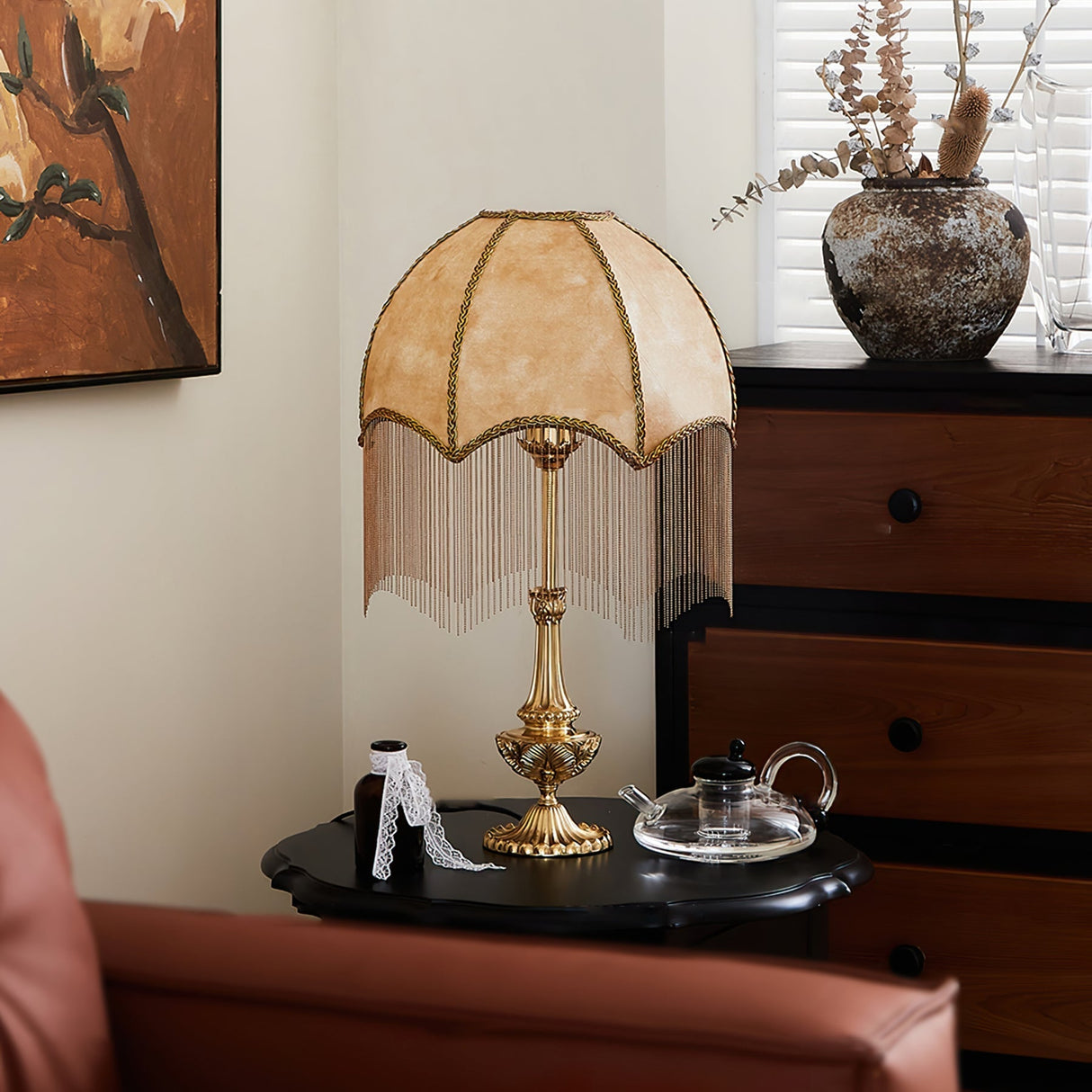 Scandinavian Table Lamp  Natural Wood  White Shade Design - Detailed view