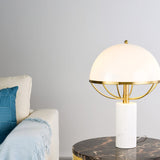 Modern Table Lamp  White Dome Shade with Marble Base - Product detail 6