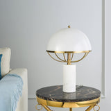 Modern Table Lamp  White Dome Shade with Marble Base - Product detail 5