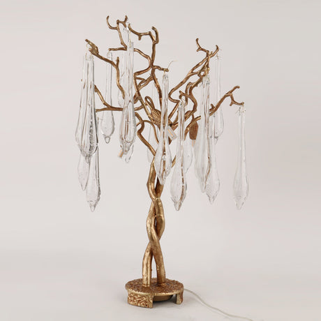 Crystal Branch Table Lamp  Brass Frame With Glass Droplets - Product detail 9