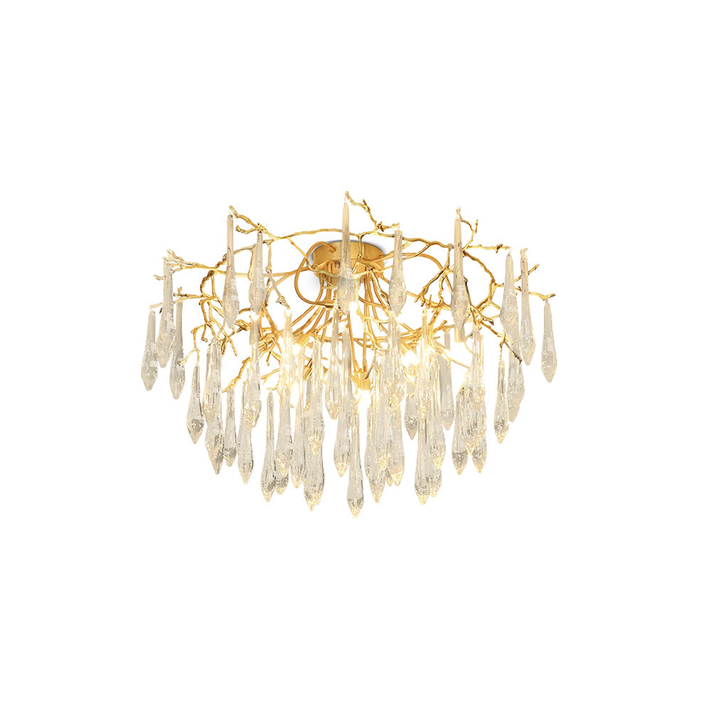 Crystal Ceiling Lamp  Brass Frame with Glass Droplets - Product detail 28