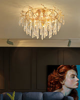 Crystal Ceiling Lamp  Brass Frame with Glass Droplets - Product example