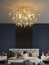 Crystal Ceiling Lamp  Brass Frame with Glass Droplets - Product detail 12