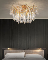 Crystal Ceiling Lamp  Brass Frame with Glass Droplets - Product detail 16