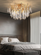 Crystal Ceiling Lamp  Brass Frame with Glass Droplets - Product detail 4
