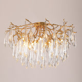 Crystal Ceiling Lamp  Brass Frame with Glass Droplets - Product detail 24