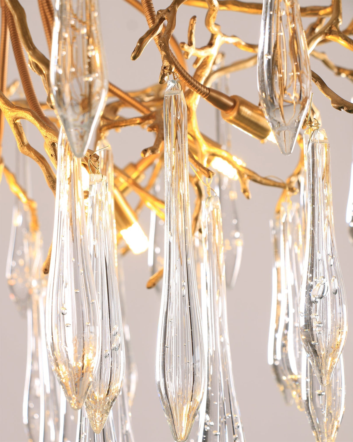 Crystal Ceiling Lamp  Brass Frame with Glass Droplets - Product detail 10