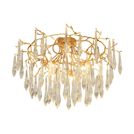 Crystal Ceiling Lamp  Brass Frame with Glass Droplets - Product detail 29