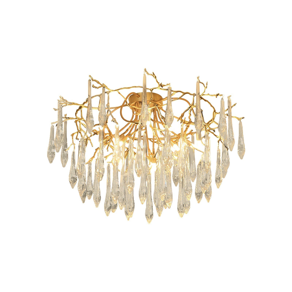 Crystal Ceiling Lamp  Brass Frame with Glass Droplets - Product detail 27