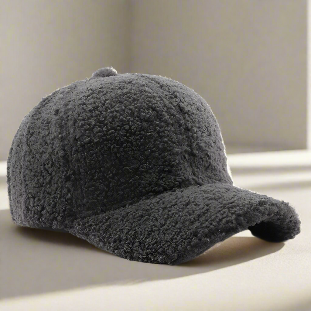Teddy Baseball Cap  Soft Fleece Adjustable Winter Hat - Product example